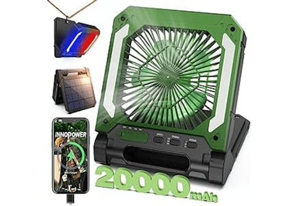 Rechargeable Solar Camping Fan
