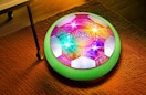 a colorful LED hover soccer ball