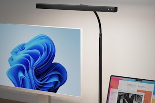 a desk lamp on a table