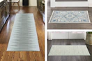 3 lifestyle images of Nourison area rugs in different patterns