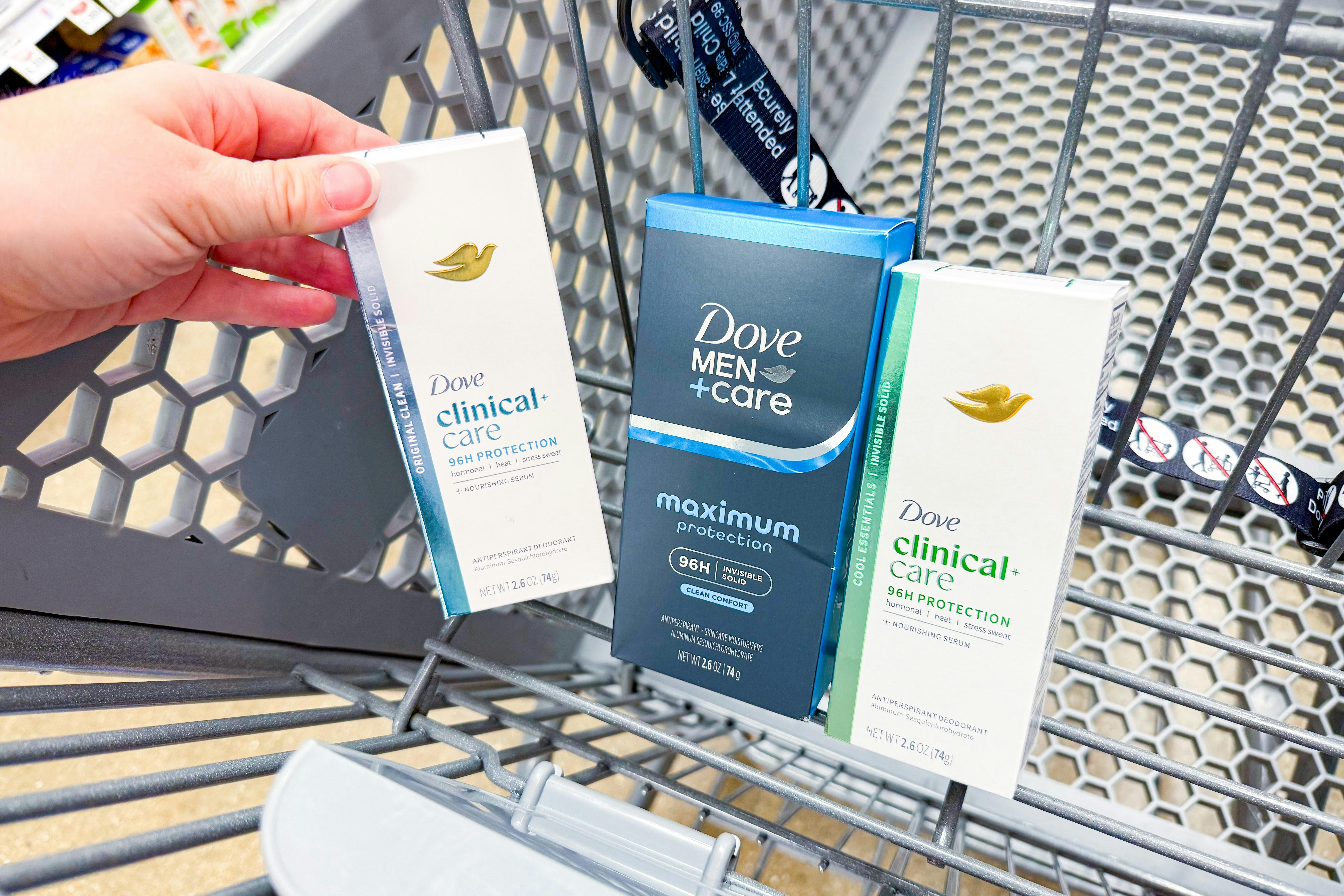 dove clinical products in shopping cart