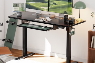 black electric desk in office space