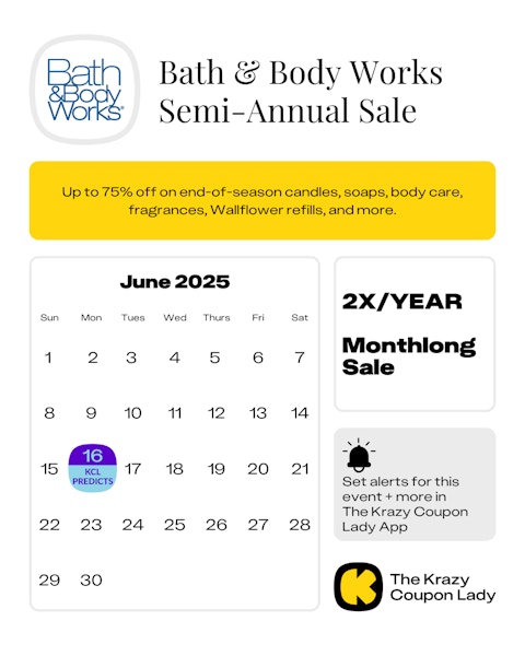 Bath & Body Works Semi-Annual sale 2025 dates