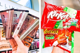 collage with maybelline and hershey