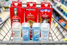 3 old spice body washes and 4 secret deodorants in a cart