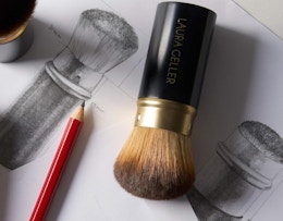 a Kabuki makeup brush 