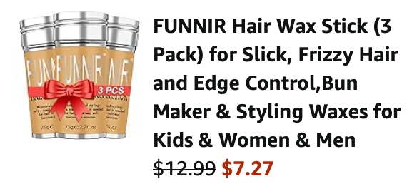 Hair wax stick Amazon receipt