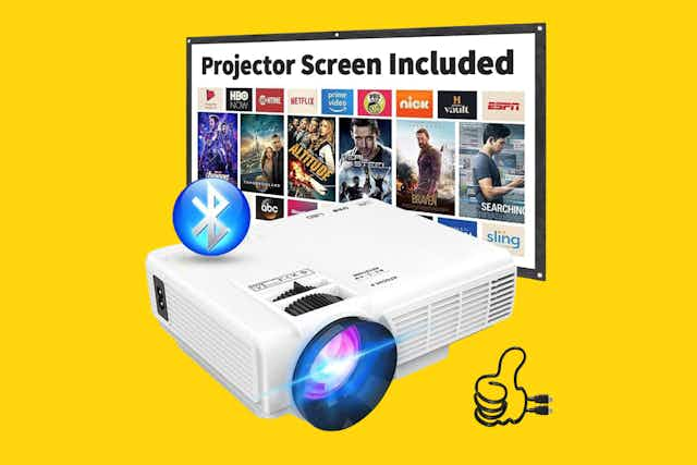 Mini Bluetooth Projector With Screen, Only $42.89 on Amazon card image