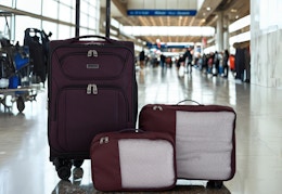 mauve wine luggage set
