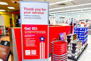military veterans discount sign at target