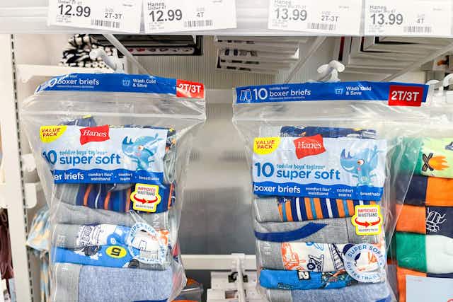 Hanes Toddler Briefs 10-Pack, as Low as $7.59 at Target card image