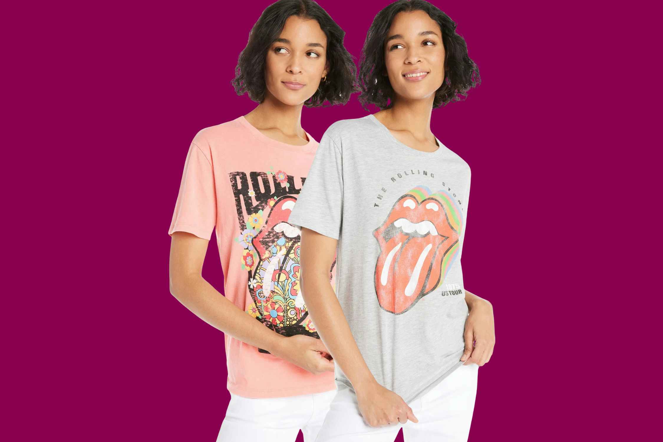 Women’s Rolling Stones Graphic Tee, 2-Pack