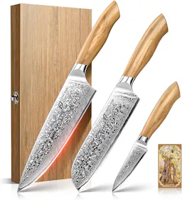 3-Piece Damascus Knife Set