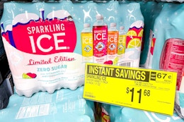 sparkling ice variety pack with store signage