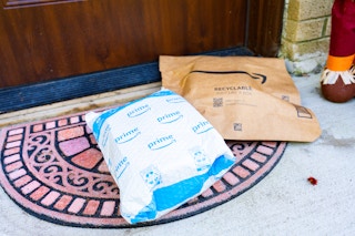 amazon packages on a porch