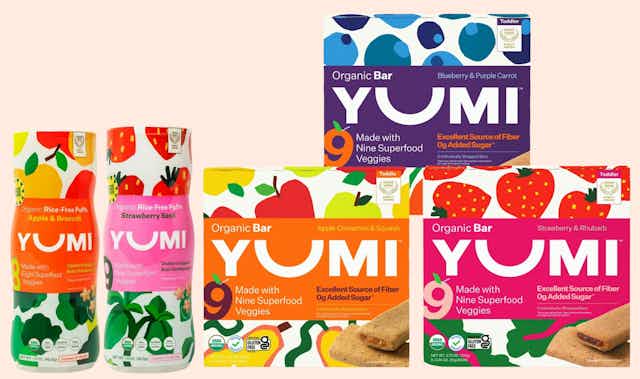Walmart Freebies: Get Yumi Toddler Snacks + Stur Water Enhancer FREE card image
