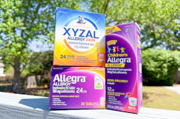 allegra and xyzal allergy relief in an outdoor area