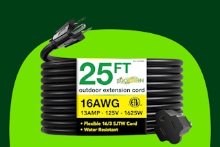 Stock image of the GoGreen 25 ft outdoor extension cord 