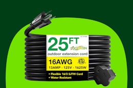 Stock image of the GoGreen 25 ft outdoor extension cord