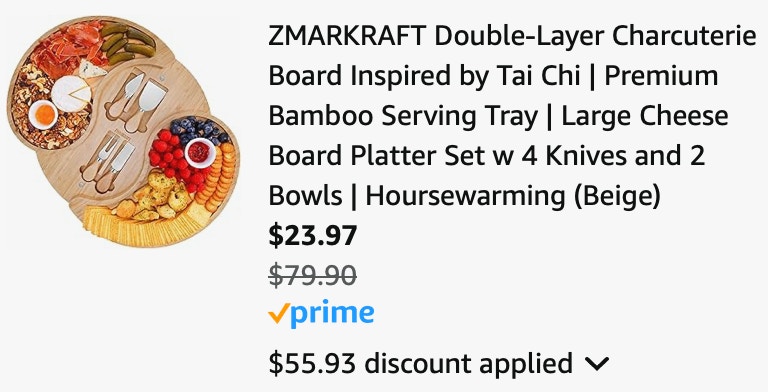 ZMARKRAFT Double-Layer Charcuterie Board Inspired by Tai Ch