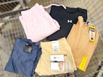 clearance apparel in shopping cart