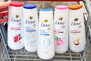 dove body washes in a cvs cart