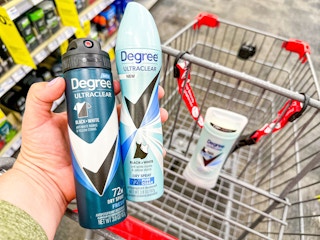 hand holding two degree dry sprays