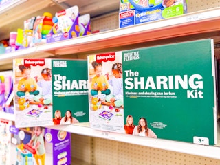 fisher-price big little feelings sharing kit sitting on a target shelf