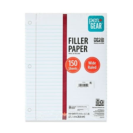 Pen+Gear Wide Ruled Filler Paper