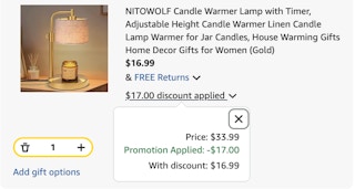 candle lamp Amazon receipt