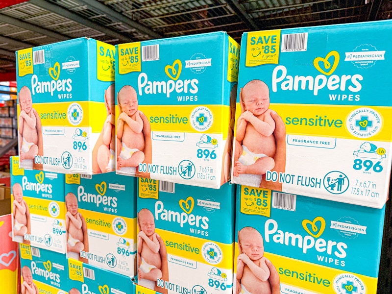 boxes of pampers sensitive baby wipes