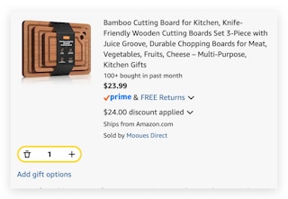 Bamboo Cutting Board for Kitchen amazon