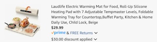 warming mat Amazon receipt