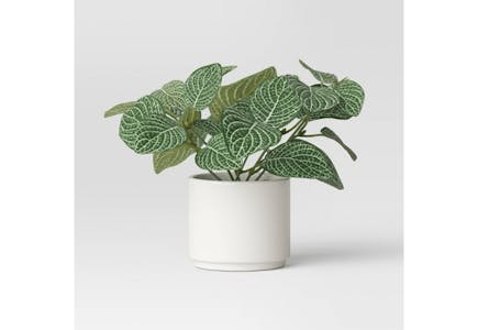 Threshold Potted Faux Mosaic Leaf Plant