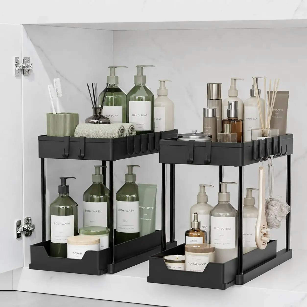 2 Tier Sliding Under Sink Organizer