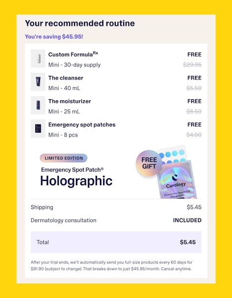 Curology Fine Print