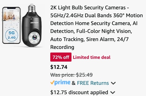 Light Bulb Security Camera