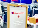 champion sign in kids area at target