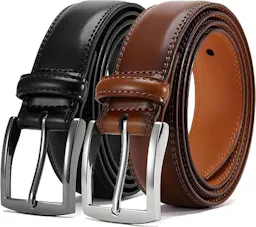 Leather Dress Belts 2-Pack