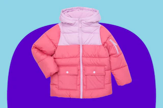 Stock image of the Swiss Tech Puffer Jacket in the color "Rose Dust"