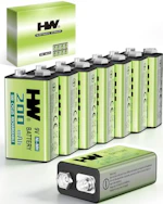 9V Rechargeable Batteries 8-Pack