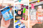 collage image of neutrogena moisturizer, maybelline makeup, and garnier micellar water