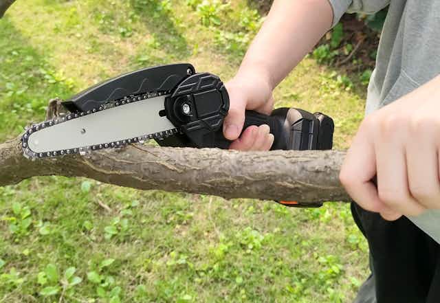 Father's Day Gift Idea: Mini Electric Chainsaw Set, Only $25 at Walmart card image
