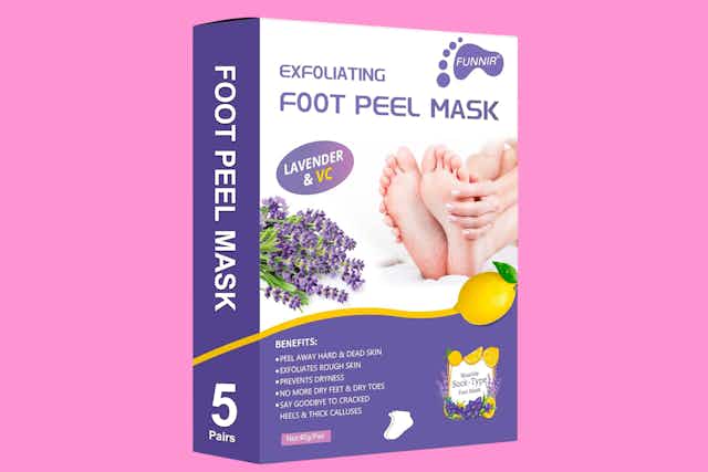 Foot Peel Mask 5-Pack, Only $7.68 With Amazon Promo Code (Reg. $22) card image