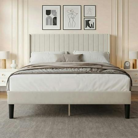 Queen Upholstered Platform Bed Frame