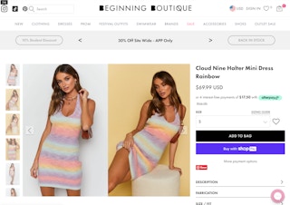 beginning boutique website