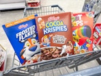 kellog's cereals in a walgreens cart
