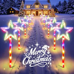 Solar Christmas Star Pathway Lights