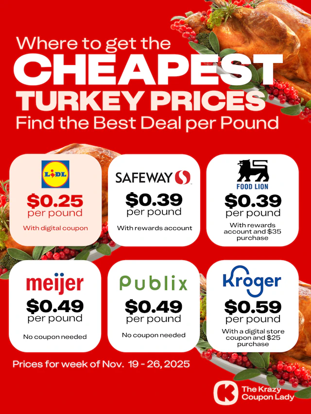 Thanksgiving Turkey Deals: Cheapest (and Free) Options - The Krazy ...