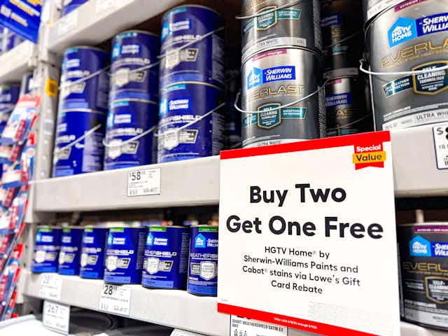 Buy 2 Get 1 Free Rebate Deal on Sherwin Williams Paints and Stains at Lowe’s card image